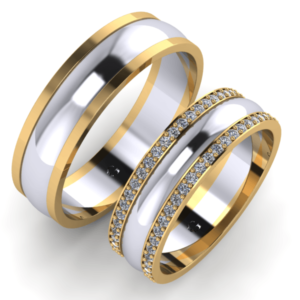 Zlaté snubní prsten Stone Belt
