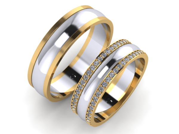 Zlaté snubní prsten Stone Belt