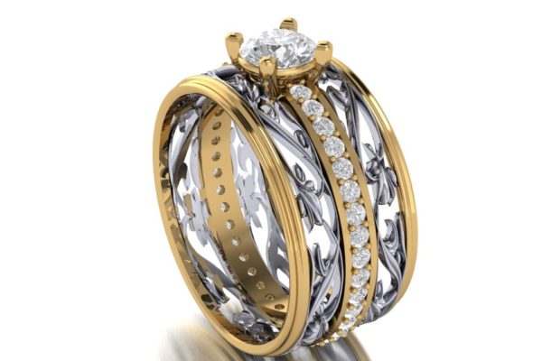 Dámský zlatý prsten Camélie