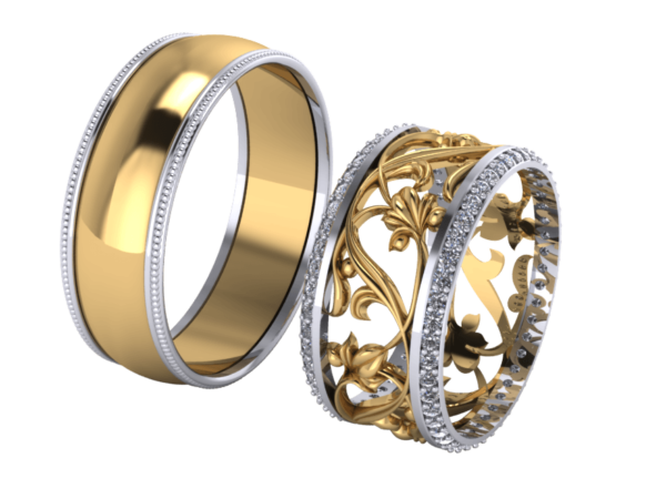 Zlaté snubní prsteny Fantasie