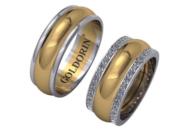 Zlatý snubní prsten Stone Belt