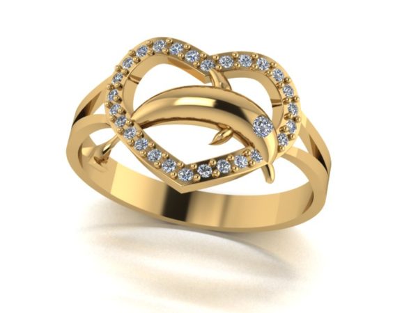 Dámský zlatý prsten Dolphin